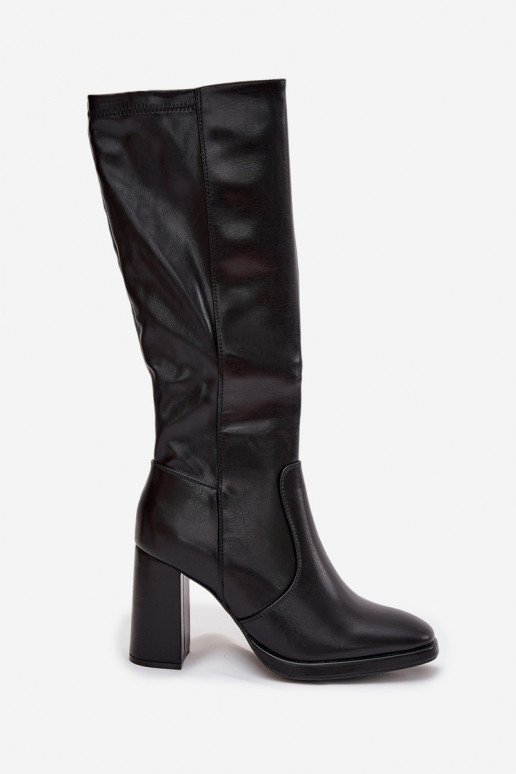 Damenstiefel mit Absätzen aus Öko-Leder sich Zuarm laufen schZuarze Farbe Lyvella Damenstiefel mit Absätzen aus Öko-Leder sich Zuarm laufen schZuarze Farbe Lyvella