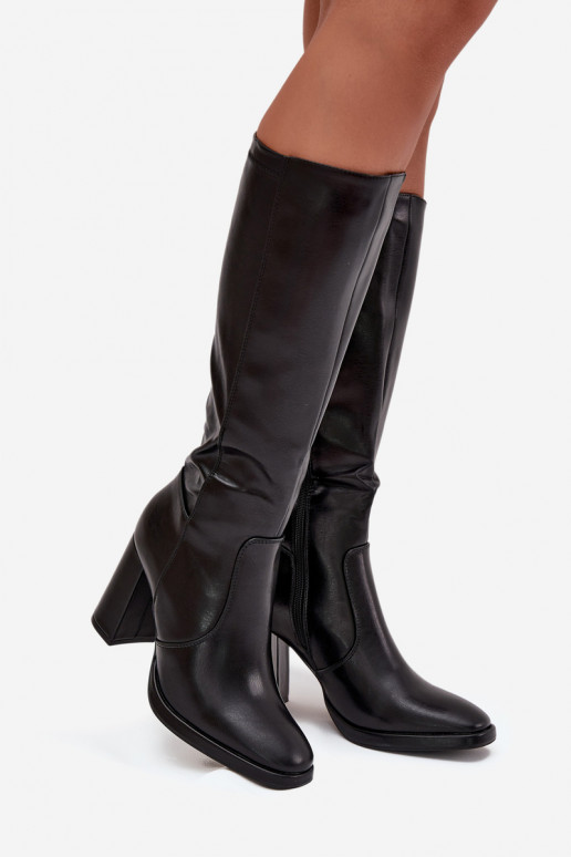Damenstiefel mit Absätzen aus Öko-Leder sich Zuarm laufen schZuarze Farbe Lyvella Damenstiefel mit Absätzen aus Öko-Leder sich Zuarm laufen schZuarze Farbe Lyvella