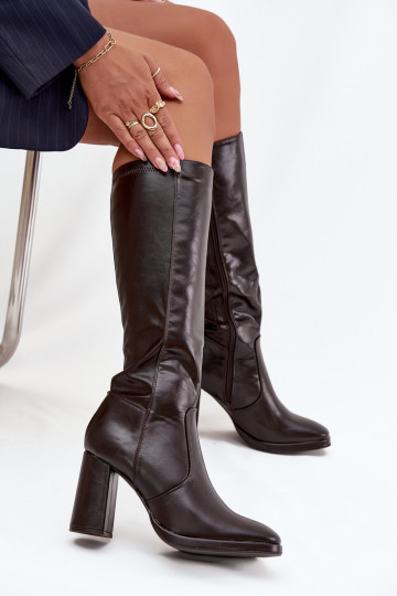 Damenstiefel mit Absätzen aus Öko-Leder sich Zuarm laufen Burgund Lyvella