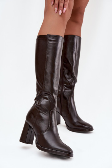 Damenstiefel mit Absätzen aus Öko-Leder sich Zuarm laufen Burgund Lyvella 2