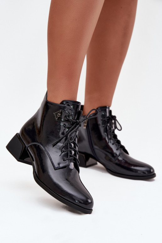 Haut mit Lackeffekt Damenstiefel Klocke Artiker 57C1117 schZuarze Farbe Haut mit Lackeffekt Damenstiefel Klocke Artiker 57C1117 schZuarze Farbe