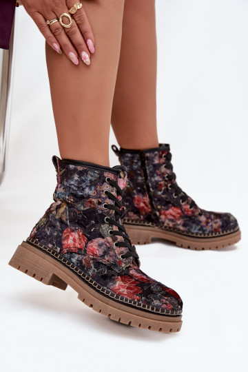 Gemustert Damenstiefel sich Zuarm laufen Artiker 57C1054 schZuarze Farbe