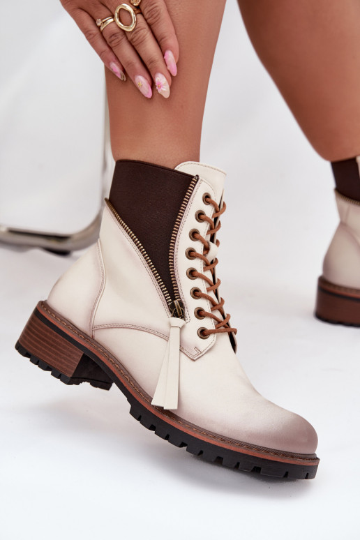 Damenstiefel sich Zuarm laufen Klocke Vinceza 58559 Beige