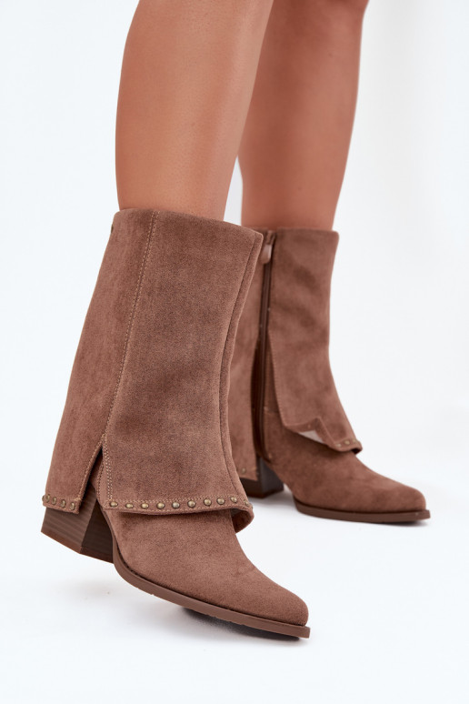 Warme Stiefel mit aufgerichtetem Schaft Vinceza 16516 in Sandfarbe Warme Stiefel mit aufgerichtetem Schaft Vinceza 16516 in Sandfarbe