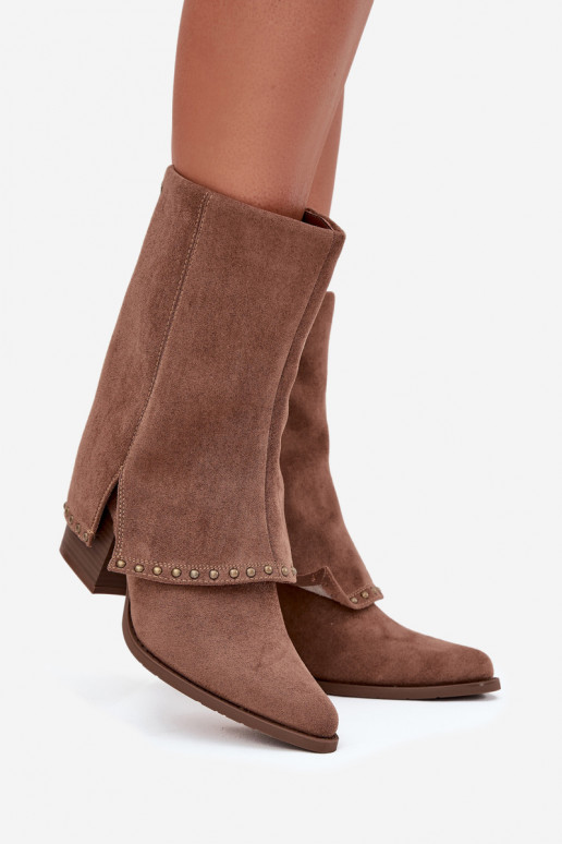 Warme Stiefel mit aufgerichtetem Schaft Vinceza 16516 in Sandfarbe Warme Stiefel mit aufgerichtetem Schaft Vinceza 16516 in Sandfarbe