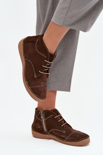 Haut Schuhe FemininPrzeszyciami Zum Schloss Artiker 57C2117 braune Farbe