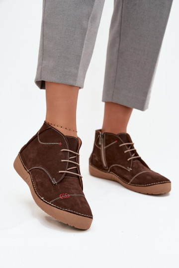 Haut Schuhe FemininPrzeszyciami Zum Schloss Artiker 57C2117 braune Farbe 2