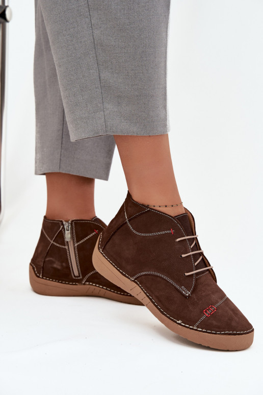 Haut Schuhe FemininPrzeszyciami Zum Schloss Artiker 57C2117 braune Farbe