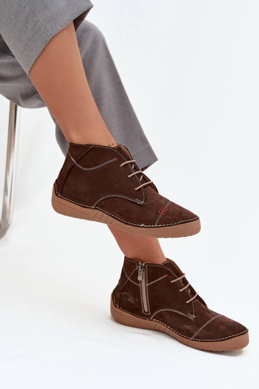 Haut Schuhe FemininPrzeszyciami Zum Schloss Artiker 57C2117 braune Farbe