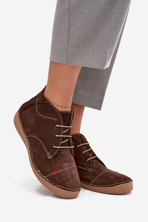 Haut Schuhe FemininPrzeszyciami Zum Schloss Artiker 57C2117 braune Farbe