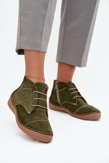 Haut Schuhe FemininPrzeszyciami Zum Schloss Artiker 57C2119 grüne Farbe 2