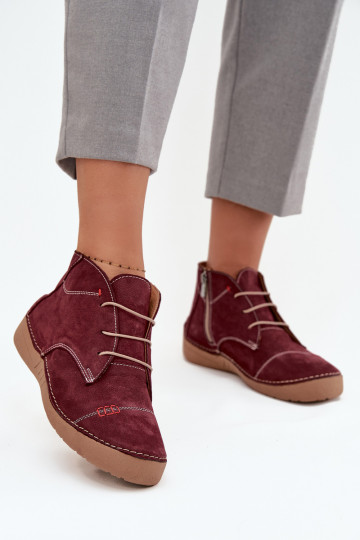 Haut Schuhe FemininPrzeszyciami Zum Schloss Artiker 57C2116 Burgund 2