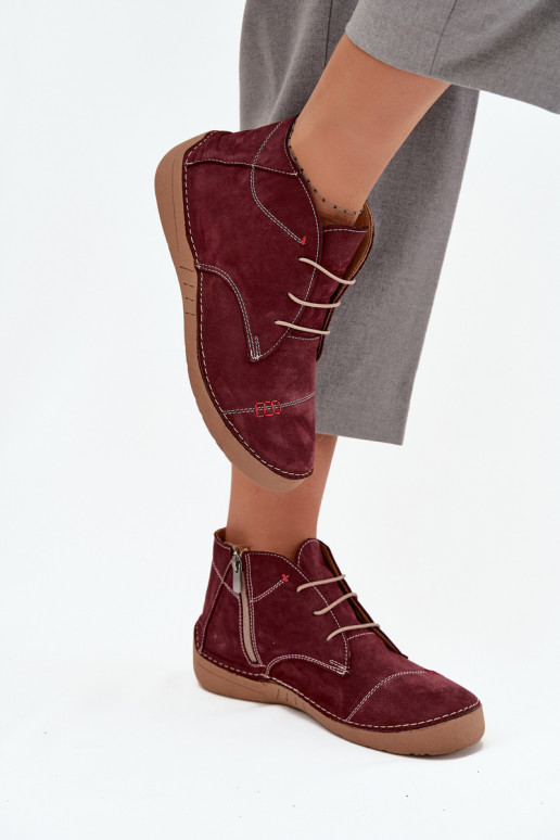 Haut Schuhe FemininPrzeszyciami Zum Schloss Artiker 57C2116 Burgund