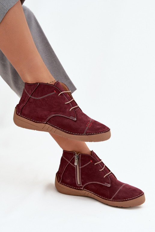 Haut Schuhe FemininPrzeszyciami Zum Schloss Artiker 57C2116 Burgund