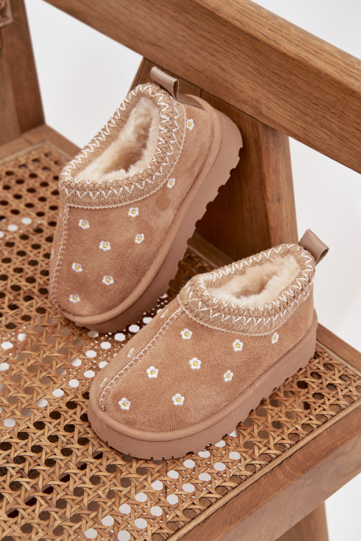 Schneestiefel Kindischmit floralen Motivenuszkami sich Zuarm laufen mit Fell innen Beige Palina Schneestiefel Kindischmit floralen Motivenuszkami sich Zuarm laufen mit Fell innen Beige Palina