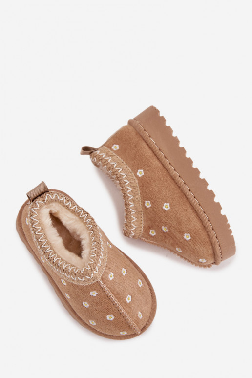 Schneestiefel Kindischmit floralen Motivenuszkami sich Zuarm laufen mit Fell innen Beige Palina Schneestiefel Kindischmit floralen Motivenuszkami sich Zuarm laufen mit Fell innen Beige Palina