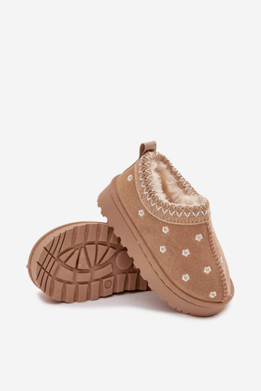 Schneestiefel Kindischmit floralen Motivenuszkami sich Zuarm laufen mit Fell innen Beige Palina Schneestiefel Kindischmit floralen Motivenuszkami sich Zuarm laufen mit Fell innen Beige Palina