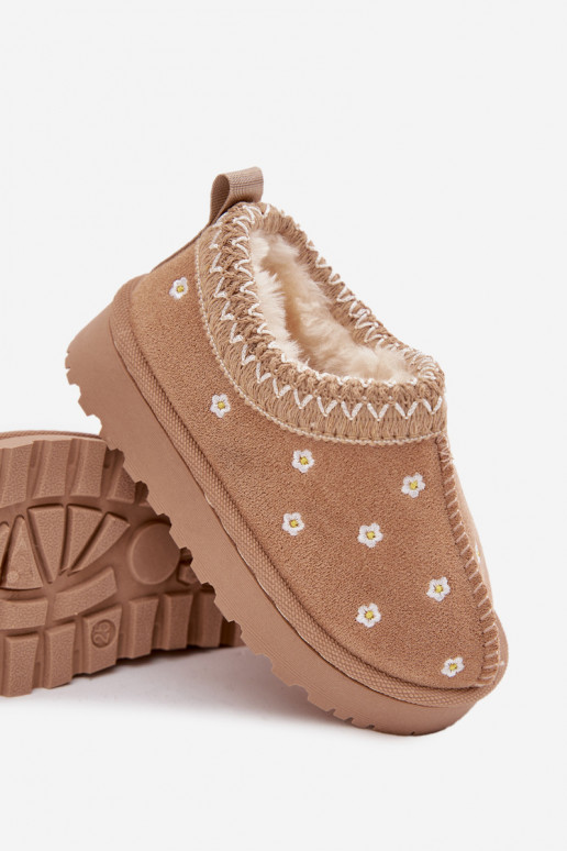 Schneestiefel Kindischmit floralen Motivenuszkami sich Zuarm laufen mit Fell innen Beige Palina Schneestiefel Kindischmit floralen Motivenuszkami sich Zuarm laufen mit Fell innen Beige Palina