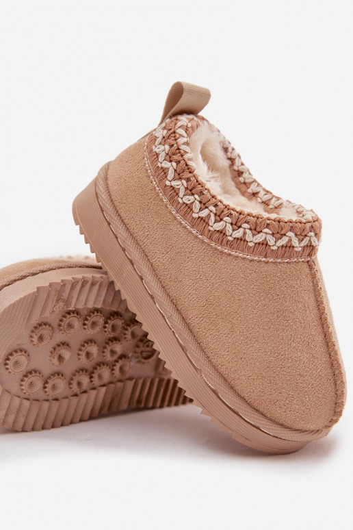 Schneestiefel Stiefel Kindisch mit einer Plattform sich Zuarm laufen mit Fell innen Beige Vilabria Schneestiefel Stiefel Kindisch mit einer Plattform sich Zuarm laufen mit Fell innen Beige Vilabria