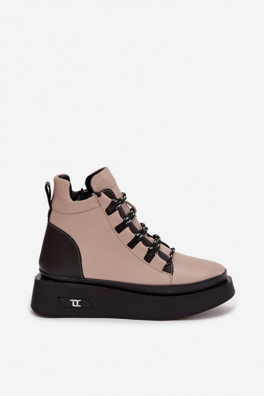 Haut Damenstiefel mit einer Plattform sich Zuarm laufen Artiker 55C0884 Beige Haut Damenstiefel mit einer Plattform sich Zuarm laufen Artiker 55C0884 Beige