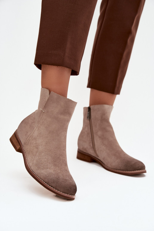 Damenstiefel mit breiten Absätzen Vinceza 39961 Beige