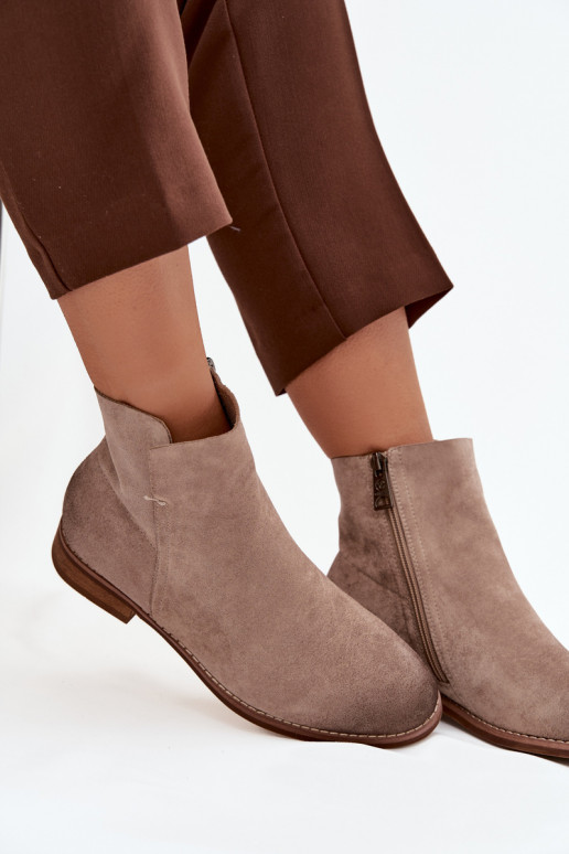 Damenstiefel mit breiten Absätzen Vinceza 39961 Beige