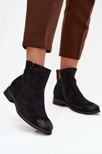 Damenstiefel mit breiten Absätzen Vinceza 39961 schZuarze Farbe