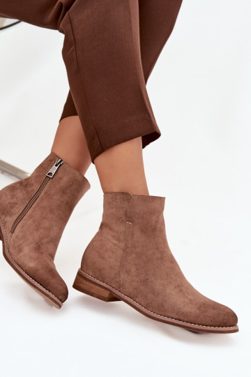 Damenstiefel mit breiten Absätzen Vinceza 39961 braune Farbe