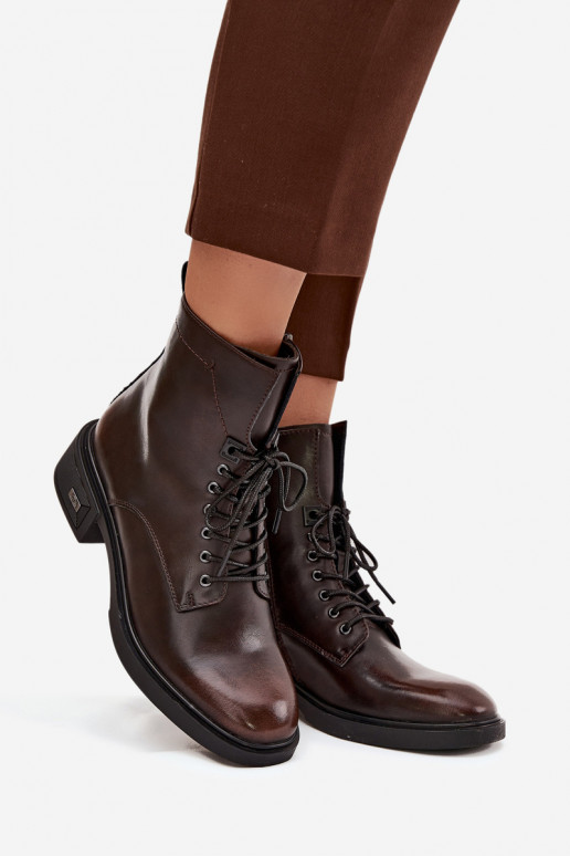 DamenstiefelErmöglichtturalnej Skóry Auf niedrigem Absatz sich Zuarm laufen Vinceza 39955 CzekoladoZue