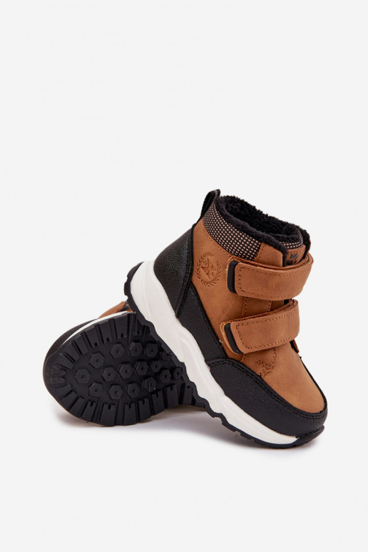 sich Zuarm laufen Kindisch INinterstiefel mit Klebeverschlüssen braune Farbe Nolivine sich Zuarm laufen Kindisch INinterstiefel mit Klebeverschlüssen braune Farbe Nolivine