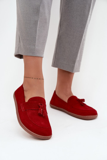 Haut INildledermokassins Typu Barefoot Zazoo 322 rote Farbe 2