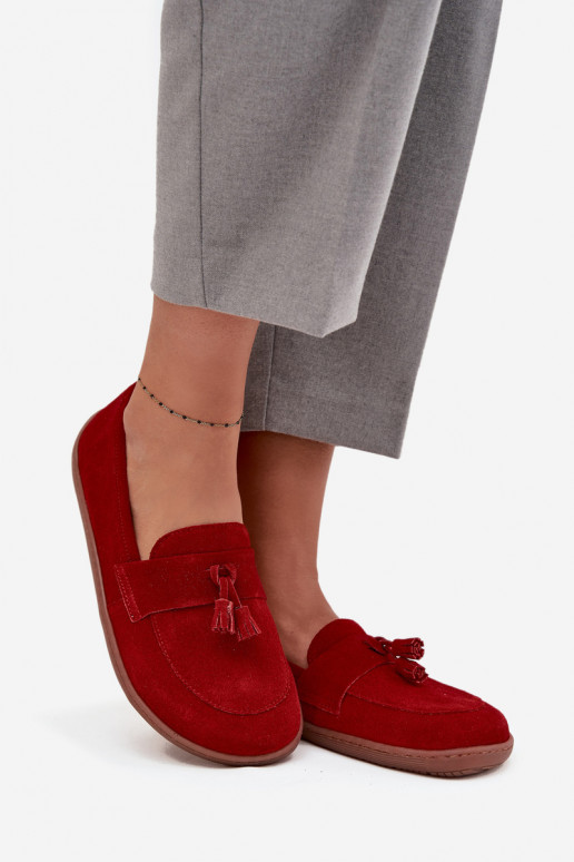 Haut INildledermokassins Typu Barefoot Zazoo 322 rote Farbe