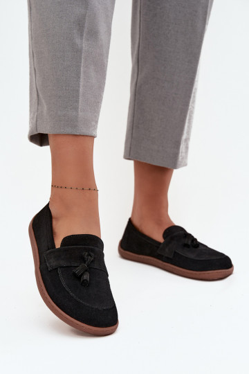 Haut INildledermokassins Typu Barefoot Zazoo 322 schZuarze Farbe 2