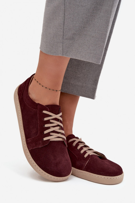 lässige Schuhe Typu BarefootErmöglichtturalnego aus INildlederu Zazoo 314 Burgund