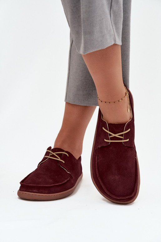 Schuhe Feminin Typu BarefootErmöglichtturalnego aus INildlederu Zazoo 327 Burgund