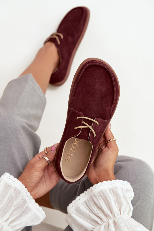 Schuhe Feminin Typu BarefootErmöglichtturalnego aus INildlederu Zazoo 327 Burgund