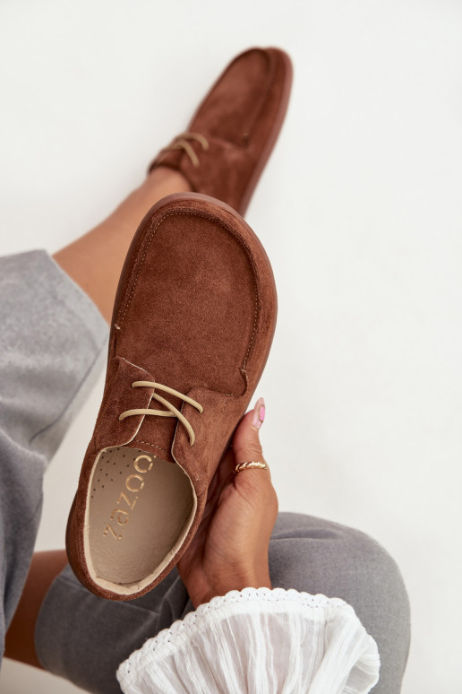 Schuhe Feminin Typu BarefootErmöglichtturalnego aus INildlederu Zazoo 327 braune Farbe