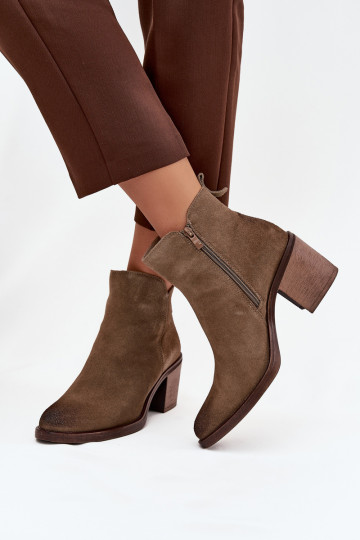 DamenstiefelErmöglichtturalnego aus INildleder mit Absätzen sich Zuarm laufen Sergio Leone BT25321-S Khaki-Farbe 2