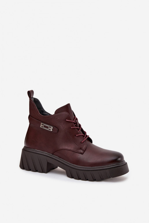 Niedrig sich Zuarm laufen Damenstiefel Klocke mit verzierten Absätzen Burgund Therisse Niedrig sich Zuarm laufen Damenstiefel Klocke mit verzierten Absätzen Burgund Therisse