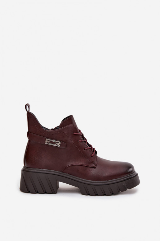 Niedrig sich Zuarm laufen Damenstiefel Klocke mit verzierten Absätzen Burgund Therisse Niedrig sich Zuarm laufen Damenstiefel Klocke mit verzierten Absätzen Burgund Therisse
