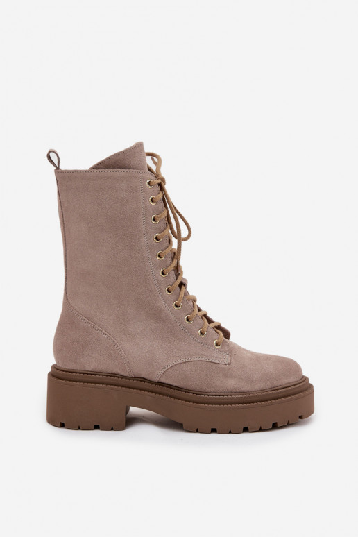 Arbeitsstiefeletten FemininErmöglichtturalnego aus INildleder sich Zuarm laufen Zazoo 4213 Beige