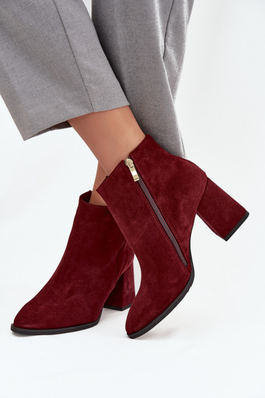 StiefelErmöglichtturalnego aus INildlederu Obcas Słupek sich Zuarm laufen Burgund Zazoo 3128