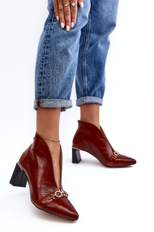 Haut Stiefel mit Absätzen Es mussciejka 05262-02 braune Farbe