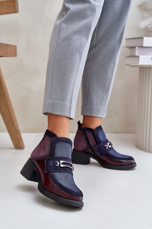 Haut Damenstiefel Auf massiven Absätzen mit Ornamenten Es mussciejka A6747-23 BurgundZuo-Dunkelblau Haut Damenstiefel Auf massiven Absätzen mit Ornamenten Es mussciejka A6747-23 BurgundZuo-Dunkelblau