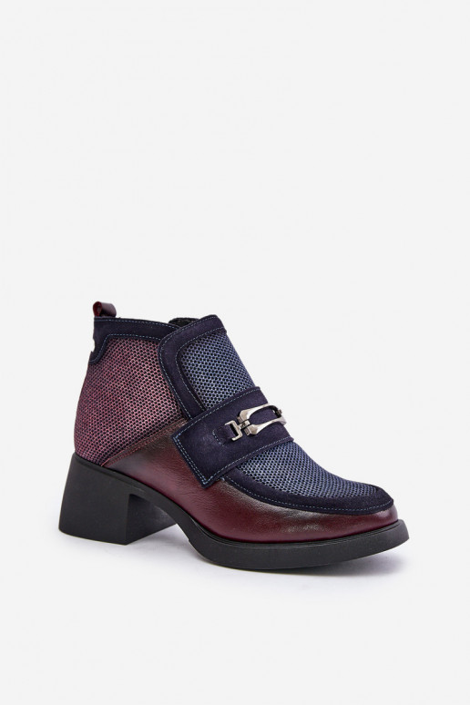 Haut Damenstiefel Auf massiven Absätzen mit Ornamenten Es mussciejka A6747-23 BurgundZuo-Dunkelblau Haut Damenstiefel Auf massiven Absätzen mit Ornamenten Es mussciejka A6747-23 BurgundZuo-Dunkelblau