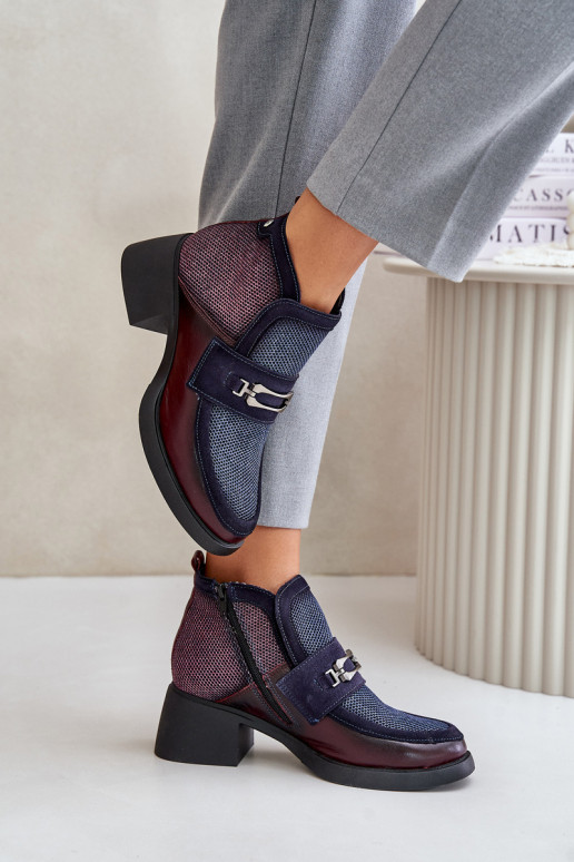 Haut Damenstiefel Auf massiven Absätzen mit Ornamenten Es mussciejka A6747-23 BurgundZuo-Dunkelblau Haut Damenstiefel Auf massiven Absätzen mit Ornamenten Es mussciejka A6747-23 BurgundZuo-Dunkelblau