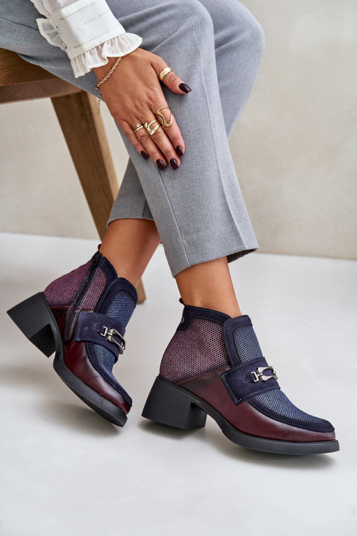 Haut Damenstiefel Auf massiven Absätzen mit Ornamenten Es mussciejka A6747-23 BurgundZuo-Dunkelblau Haut Damenstiefel Auf massiven Absätzen mit Ornamenten Es mussciejka A6747-23 BurgundZuo-Dunkelblau