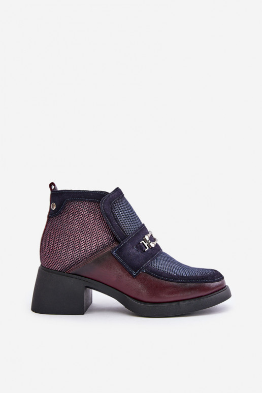 Haut Damenstiefel Auf massiven Absätzen mit Ornamenten Es mussciejka A6747-23 BurgundZuo-Dunkelblau Haut Damenstiefel Auf massiven Absätzen mit Ornamenten Es mussciejka A6747-23 BurgundZuo-Dunkelblau