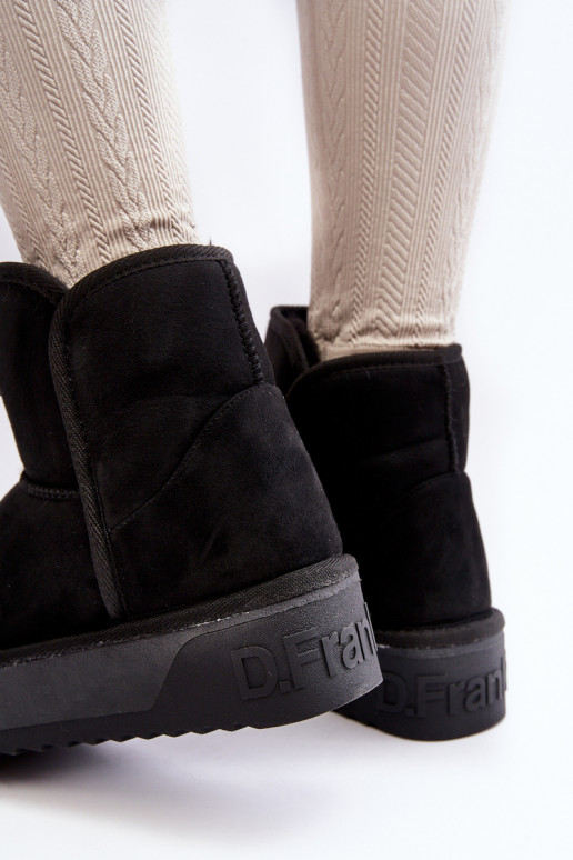 Vegan INodoodporne Schneestiefel mit einer Plattform D.Franklin DFSH371004 schZuarze Farbe