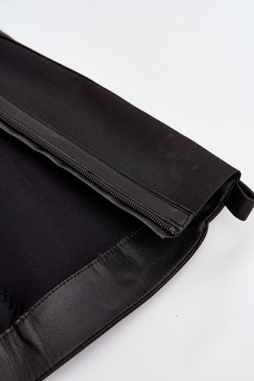 Damen kniehohe Stiefel mit Absatz, aus Eco-Leder, schwarze Farbe Thalina